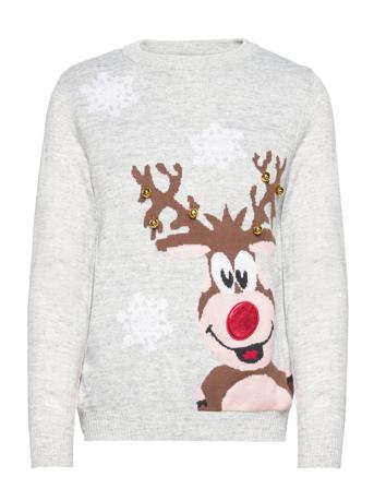 Onlxmas Bell L/S Pullover Ex Knt Grey ONLY