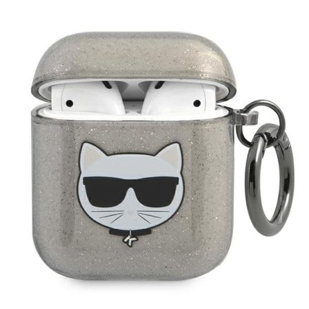 Karl Lagerfeld KLA2UCHGK AirPods 1/2 cover sort/sort Glitter Choupette