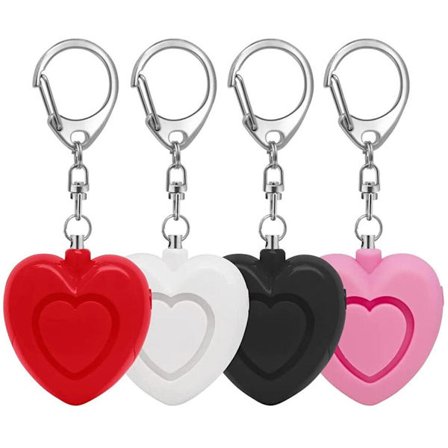 125 desibelin henkilökohtaiset turvahälyttimet -- Itsepuolustushälytin LED-valolla - Avaimenperämalli