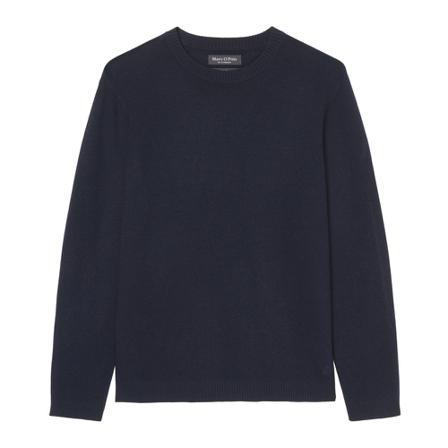 Marc O'Polo Lambswool round neck jumper, regular fit Blå, Herre Strik