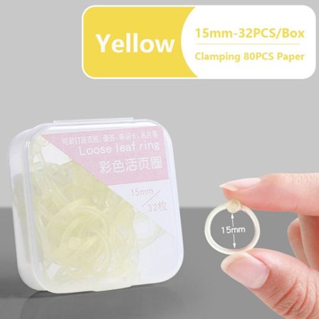 32 kpl rengaskansio Albumit ympyrä KELTAINEN 15 mm-32 kpl 15 mm-32 kpl