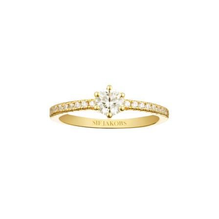 Sif Jakobs Ring Ellera Uno Grande Gul, Dame Øreringe, Størrelse: 58 MM