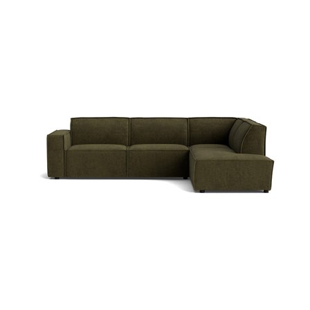 Lyon Højrevendt Hjørnesofa - Capri Mørkegrøn - Tidløst Design - 289x218x80cm - Perfekt til Afslapning & Hygge