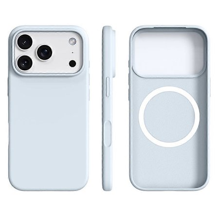 Etui til iPhone 17 Pro Kompatibelt med MagSafe Ultratynt Flytende Silikon + PC Mobil Etui Blå Isbreblå