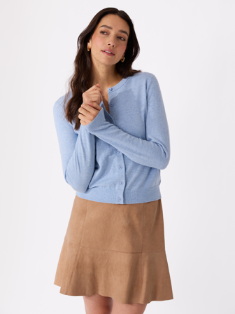 MATCH - Olea cardigan i merinoblanding - Marie Philippe - Str. XXL - Dame - Gensere & Cardigans - Blå - 55% ull - merino, 45% bomull