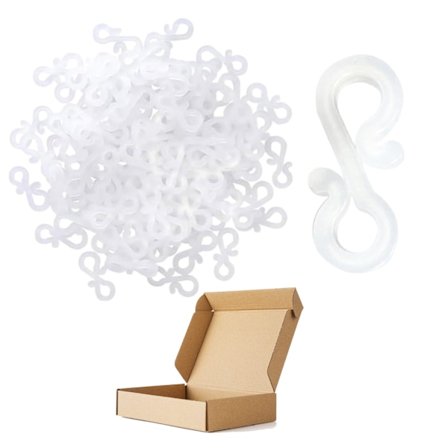 100 stk. tagrenderkroge, tagrendelysklemmer, kroge til udendørs lyskæder, mini S-clips (hvid)