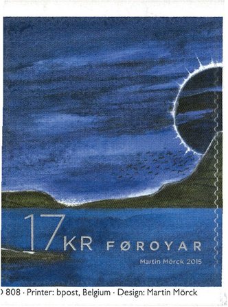 Færøerne - Solformørkelse 17 kr værdi - Postfrisk selvklæbende frimærke