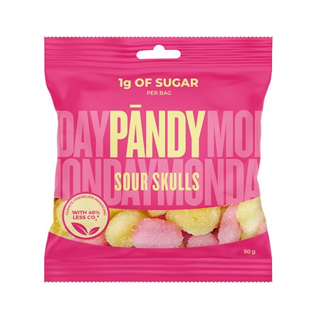 Slik & Snacks Pandy Pändy Candy 50 g, Sour Skulls - Bodyman.dk