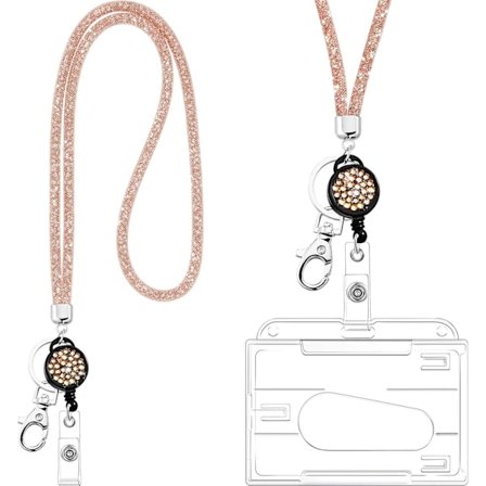 Kaulanauha opettajille, jossa irrotettava henkilökorttikotelo ja avaimenperä, helmikoristeltu ja söpö