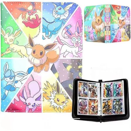 Pokémon-kortbindare med 400 fickor, anime-samlarkort, dragkedja, albummapp