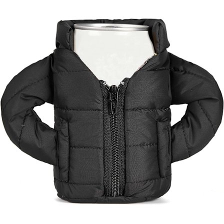 Ølkøler Drikkevarejakke Drikke Coolies, Isoleret Dåsekøler Jakke til 35 cl Dåser, Ølgaver til Mænd Kvinder Ølelskere (Sort)