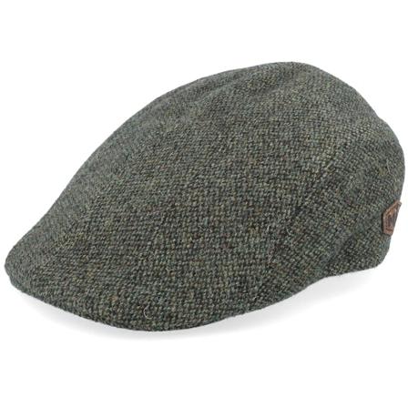 MJM Hats - Groen flatcap Cap - Maddy Ear Flap 42 Virgin Wool Green Pearl Flat Cap @ Hatstore