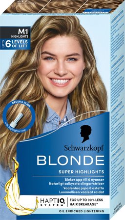 Schwarzkopf Blonde M1 Super Highlights, Hår, Hårfarve, Blondering