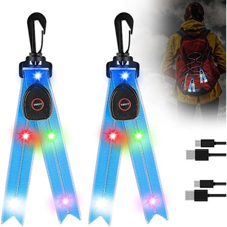 Sininen 2 pakkaus LED-vilkkuva valo lapsille USB-ladattava vilkkuva