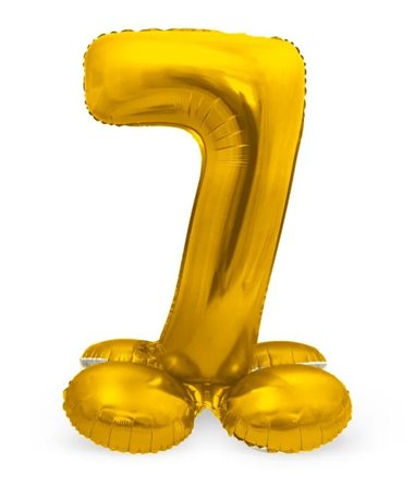 Sifferballong Stående Guld 72 cm "0-9" Siffra 7 - Kalaslagret.se