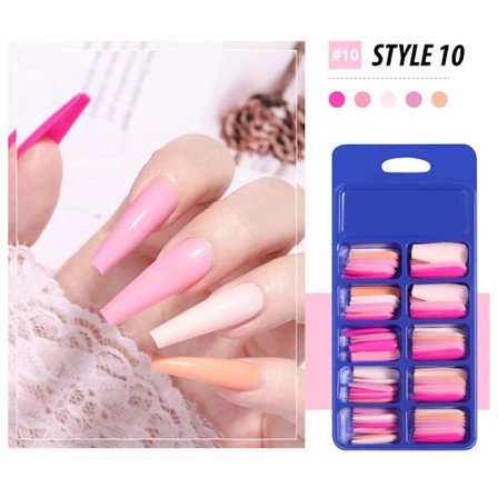 100 stk. Fuld Dækning Løse Negle Ballerina Manicure Ensfarvede Falske Negle Neglekunst Tip Kunstige Negle Manicureværktøjer~05172