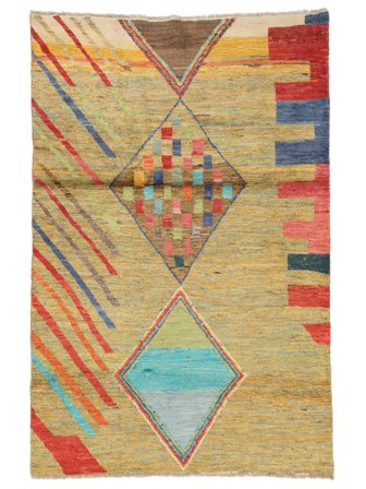 Moroccan Berber - Afghanistan Tæppe 115X178 Orange/Grøn Uld, Afghanistan