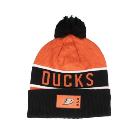 Fanatics - NHL Orange pom Bonnet - Anaheim Ducks Authentic Pro Game&Train Dk Orange/Black Pom @ Hatstore