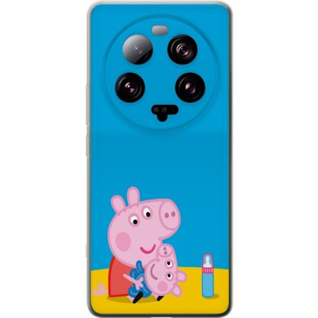 Kompatibel Mobilcover til Xiaomi 13 Ultra Peppa Pig elvertema med krone og tryllestav på lyserød baggrund, sødt børnetegning af Greta Gris i event