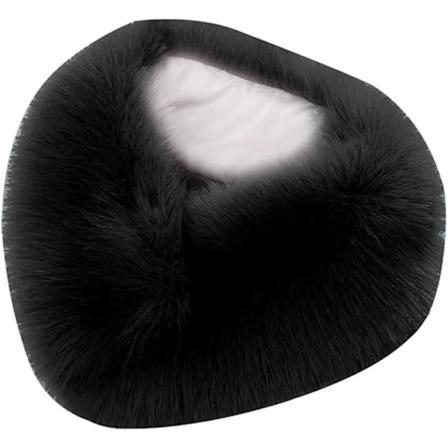 Dame Faux Fur Halsklæde, Dame Plys Halsklæde med Bomuldstøj Trøje Jakke Efterår Vinter Mode Plys Halsklæde til Ski Kørsel Rejse Feriegaver Black