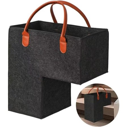 Trappeorganiseringskurv - Trappekurv - L-formet sammenleggbar trappekurv - Oppbevaringspose