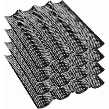 4 kpl 15 x 13 tuuman mustaa tarttumatonta reikäistä patonkipannua, ranskalainen patonkipannu patonkipannu 4 aaltoilevaa L