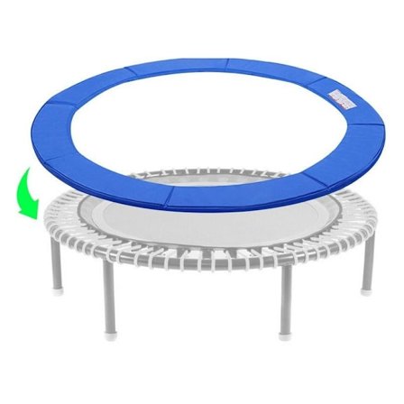 Fjäderskydd med UV-resistens, Trampolinskydd, Bekväm Säkerhetsmatta, Inget Hål För Stolpe, Blå, 305 cm