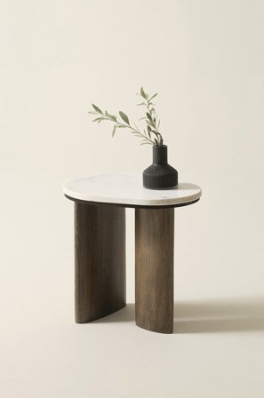 Jotex - Sidebord 50x40 Cm Brun/lys marmor - VAIANO - Kjøp Sidebord & småbord hos Jotex