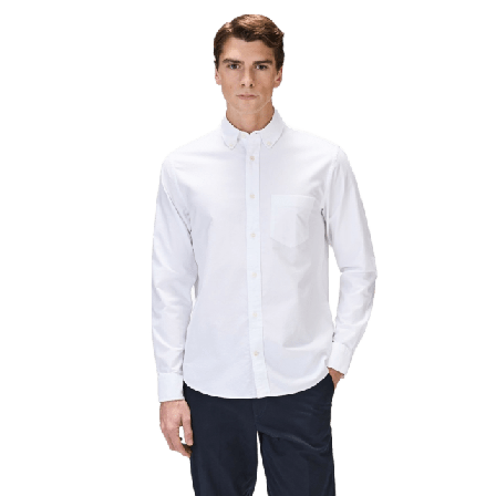 John Henric Cotton Solid Casual Oxford Shirt (joe) Skjortor Herr Vit S