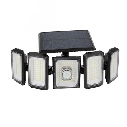 Solarlampa Utomhus Rörelsesensor 300LED Garage Vägglampa med Fjärrkontroll IP65 Vattentät 1 st