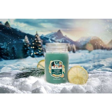Doftljus - YANKEE CANDLE Stor Burk - Doft Semester Winterfest - Sojavax - Grönt glas