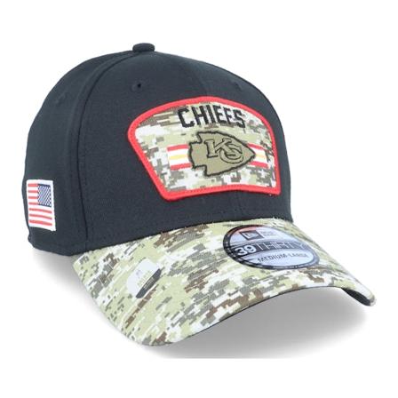 New Era - NFL Černá adjustable Kšiltovka - Kansas City Chiefs NFL21 Salute To Service 39THIRTY Black/Camo Flexfit @ Hatstore