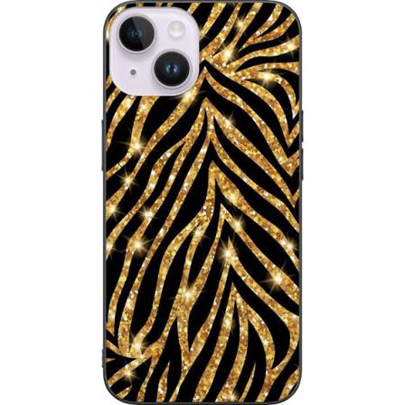 Apple Iphone 14 Svart Skal Gold & Glitter