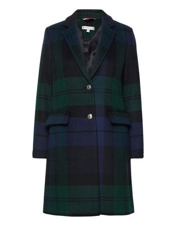 Check Classic Wool Blend Coat Outerwear Coats Winter Coats Monivärinen/Kuvioitu Tommy Hilfiger