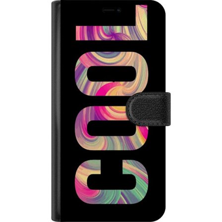 Kompatibelt Plånboksfodral till Xiaomi Xiaomi 15 Modern typografisk konst med ordet LOVE i flytande regnbågsfärger mot svart bakgrund med stark vis