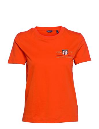 Archive Shield Ss T-Shirt T-shirt Top Orange GANT