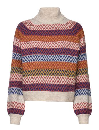 Vmrail Ls Highneck Blouse Ga Pulllover Multi/mönstrad Vero Moda