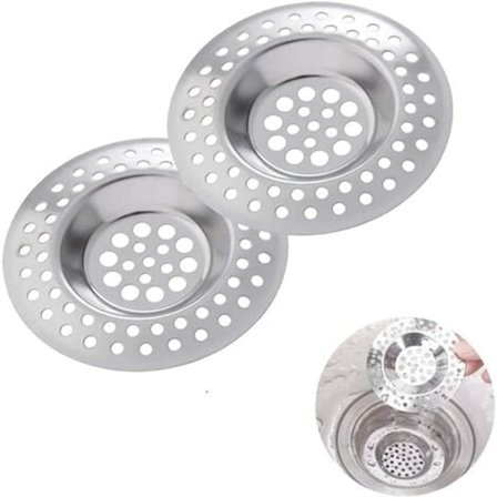 2 stk kjøkkenvask sil, vaske sil, kjøkkenvask rist, rustfritt stål vask sil, for kjøkken/bad