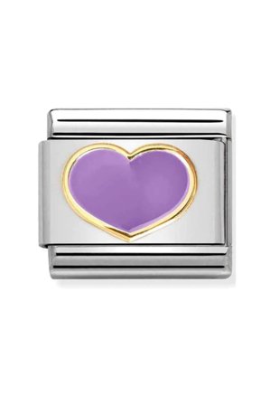 Classic love stainless steel, enamel and 18k gold lilac heart
