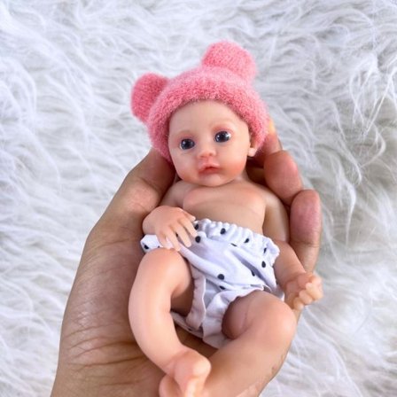 6" Reborn Baby Doll Girl - Pehmeä silikoni, pestävä, elävä Micro Preemie -lahja jouluksi