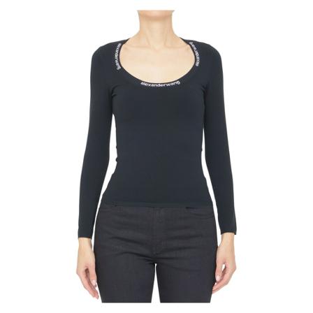 Alexander Wang Strik 4Kc1211024 Sort, Dame Langærmet