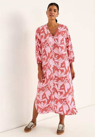 Cellbes of Sweden - Vävd klänning med fickor - rosa / mönstrad - för damer - 50/52