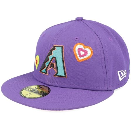 New Era - MLB Violet fitted Casquette - Arizona Diamondbacks 59FIFTY Chainstitchheart Purple Fitted @ Hatstore