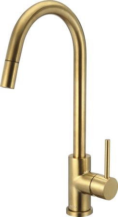 Adora Imperia Flex U Köksblandare med utdragbar pip Guld, borstad, Badrum