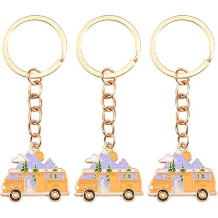 3 st husbil nyckelringar, retro rese nyckelringar, roliga RV nyckelringar, kreativa väskhängen, nyckeldekoration hängen