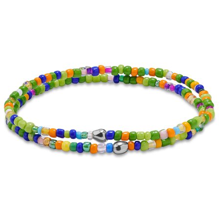 Amalfi | Bracciale verde con perline in vetro multicolore per uomini - Bracciali con perline