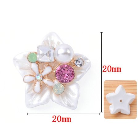 10 STK Perleknapp Rhinestone-knapper 1 1