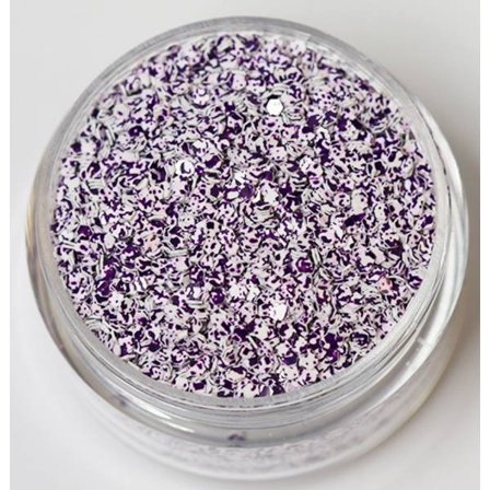 Negleglimmer - Hexagon - Tofarvet lilla/hvid - 8ml - Glitter