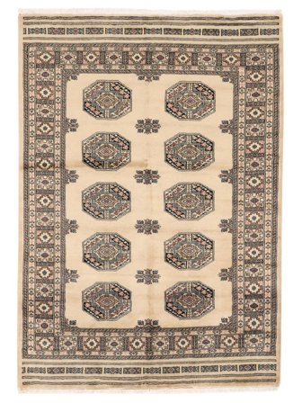 Orientalischer Pakistan Buchara 3Ply Teppich 145X204 Braun/Beige Wolle, Pakistan