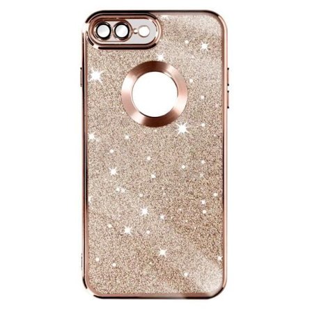 Coque iPhone 7 Plus - Protecam - Paillette Rose Gold - Silikon Gel - Skyddad Kamera - Mjuk